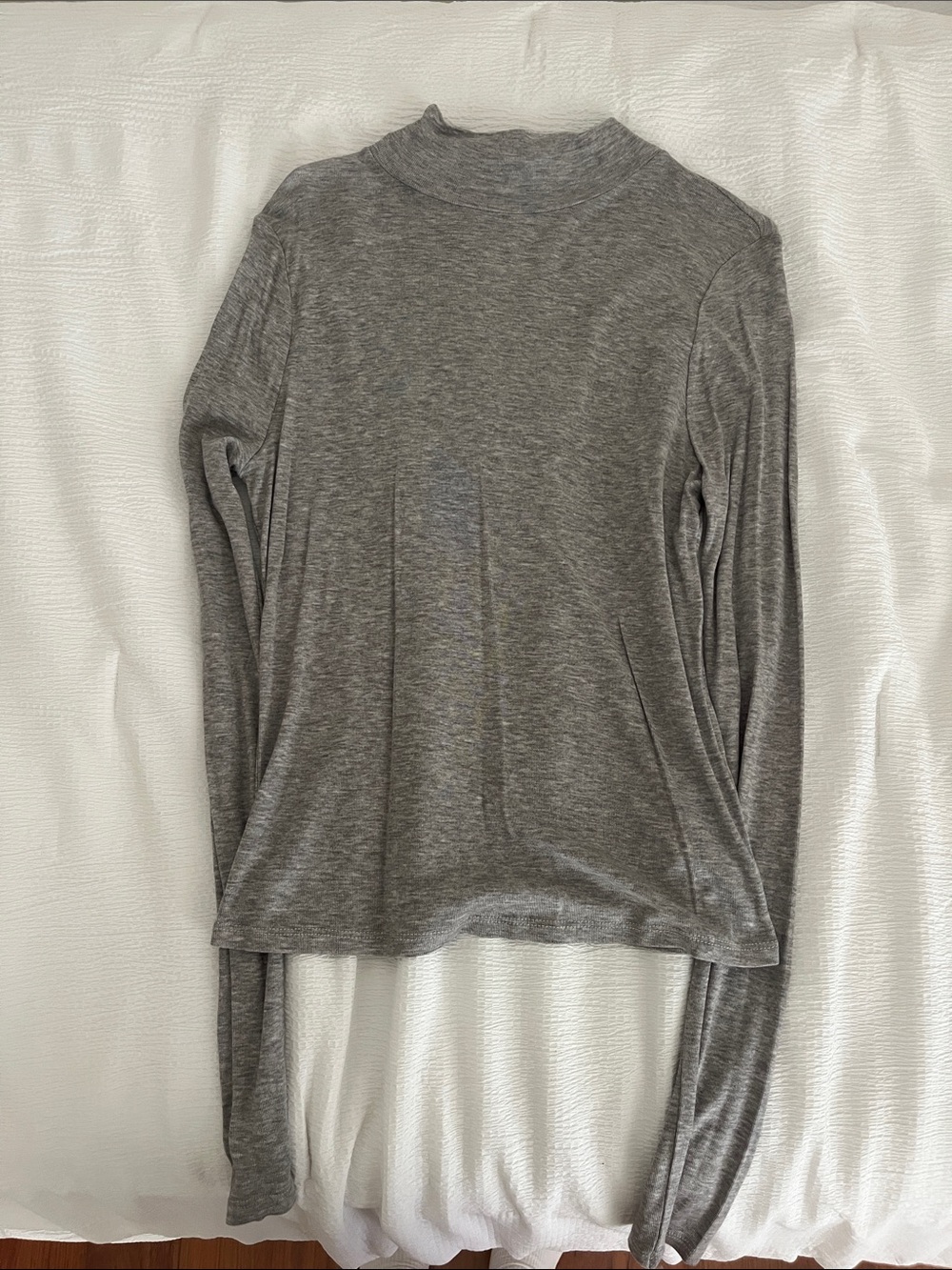 TopShop Gray Long Sleeve Mock Neck Top